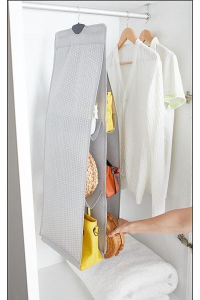 Serstil 6 Compartment Gray Polypropylene Bag Organizer - Spotted Wardrobe