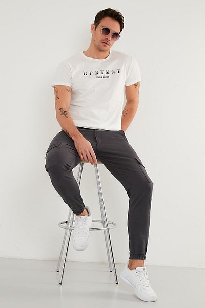 Buratti Τυπωμένο 100% βαμβακερό λαιμόκοψη Slim Fit T-shirt Ανδρικό T-shirt 541dprtmınt