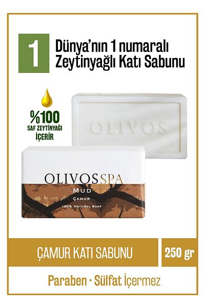 Olivos 100% Natural Spa Series Mud And Olive Oil Solid Soap Hand Soap Moisture Balancing 250 gr