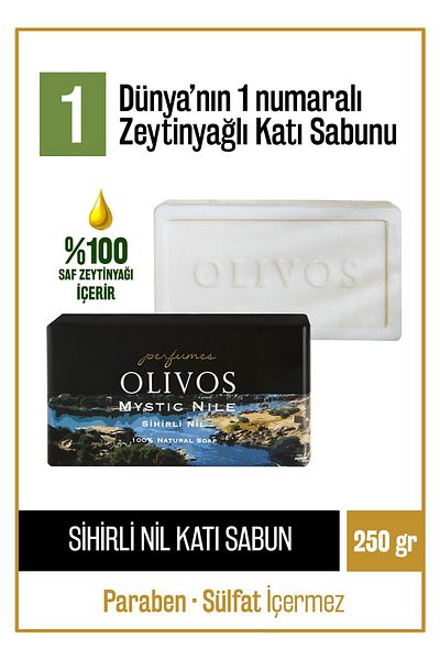 Olivos 100% Natural Perfume Series Magic Nile Scented Olive Oil Solid Soap Moisture Balancing 250 gr