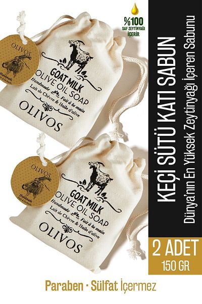 Olivos Natural Goat Milk and Olive Oil Soap - 2 Pcs 150 Gr Gift