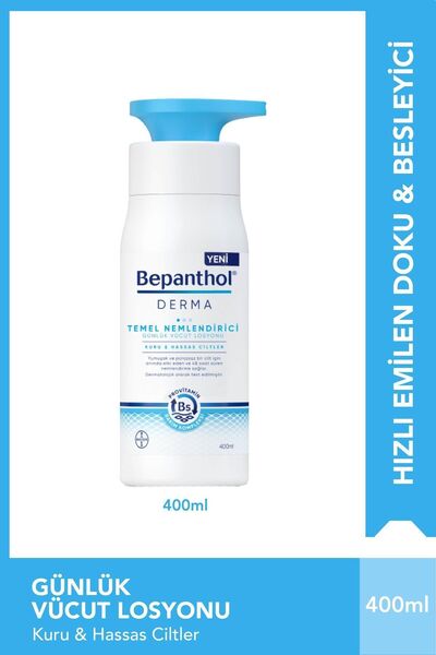 Bepanthol Derma Temel Nemlendirici 400 ml Losyon & 10 adet Günlük Vücut Bakım Losyonu 10 ml