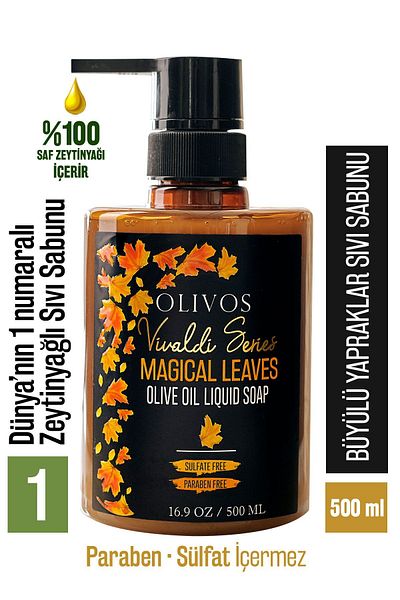 Olivos Vivaldi Series 100% Natural Magical Leaves Olive Oil Liquid Hand Soap Moisturizer Herbal 500 ml