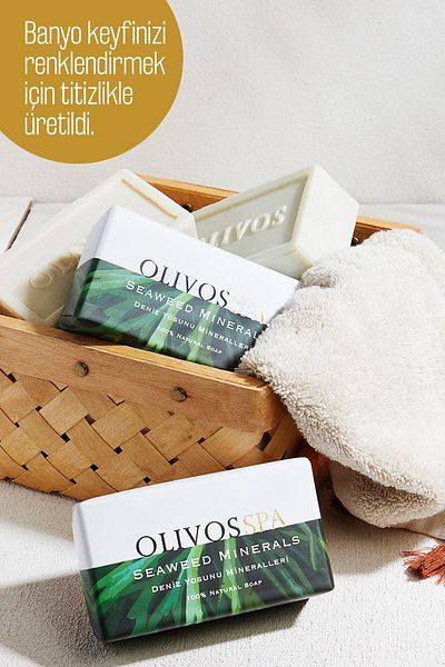 Olivos 100% Natural Spa Series Seaweed Mineral Olive Oil Solid Soap Hand Soap Moisture Balancing 250 gr