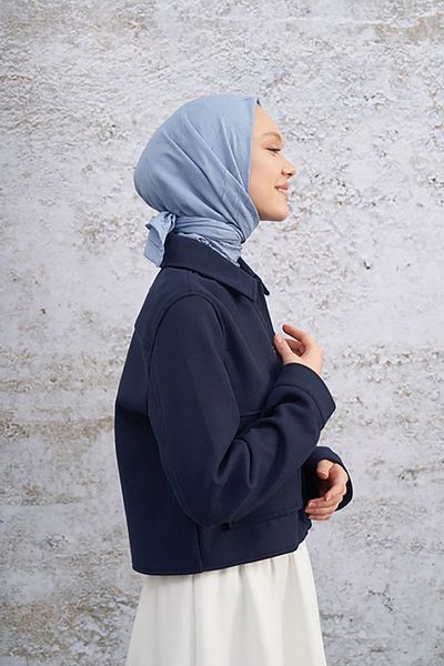 ARMANDA Eșarfă cu model Bamboo Kraş albastru denim