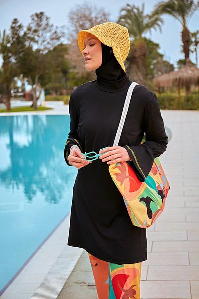 Marina Lycra Black Full Covered Hijab Swimsuit M2473