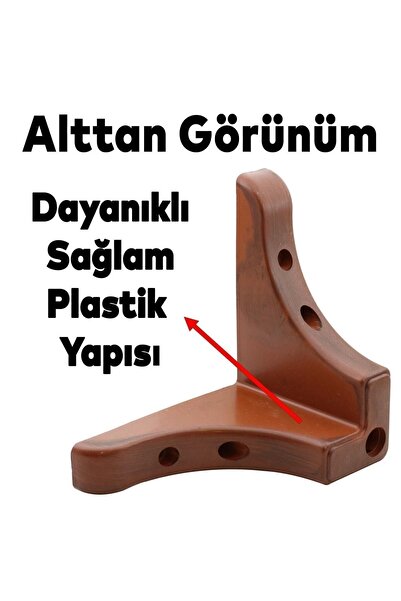 Badem10 Rose Lüks Mobilya Kanepe Koltuk Baza Yükseltici Ayağı 10 Cm Kahverengi Ahşap Desenli Ayakları