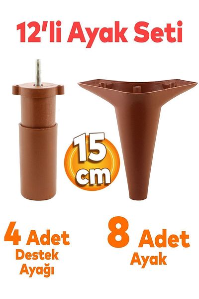Badem10 Aspen Set 12 Mobilier Canapea Fotoliu Unitate TV Picior de bază Suport picioare 15 Cm Aspirator robot
