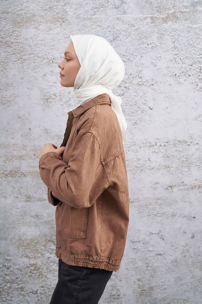 ARMANDA Κρεμ Φουλάρι με μοτίβο μπαμπού Kraş