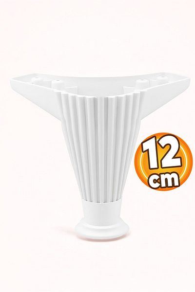 Badem10 Picior Puf Baza Alba - 12 Cm, Mobila Canapea Scaun Picioare Unitate TV