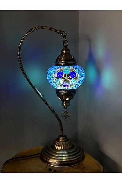 CYL Mosaic Patterned Authentic Dress - Lampshade Table and Light Bulb Gift