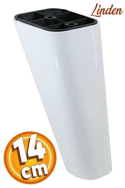 Badem10 Linden Luxury Furniture - Unitate TV albă de 14 cm, noptieră și picioare fotoliu