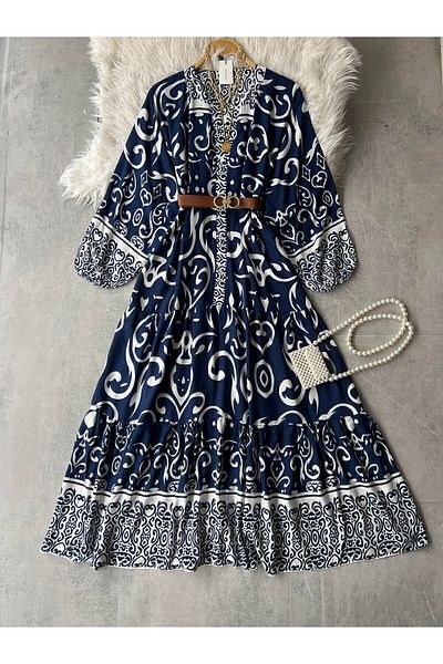 modabetce Μακρύ φόρεμα Katkat Navy Blue