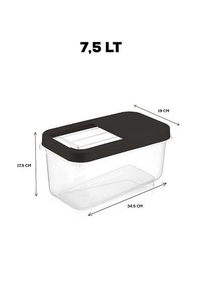 Meleni Home Recipient de depozitare pentru detergent cu capac glisant de 7,5 litri - Cutie de depozitare pentru detergent pentru tablete cu etichetă antracit