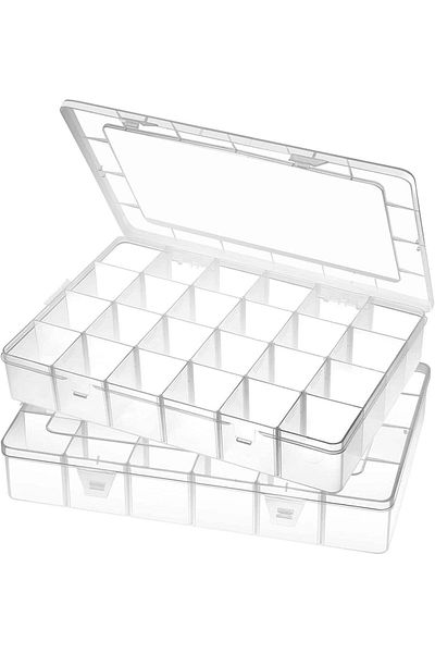 hodbehod 2 Adjustable Organizer Multi-Purpose Plastic Box with 25 Compartments