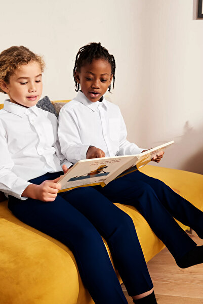 OKULCUBABA Visok struk Elastično Udobne mornarsko plave školske pantalone za ...