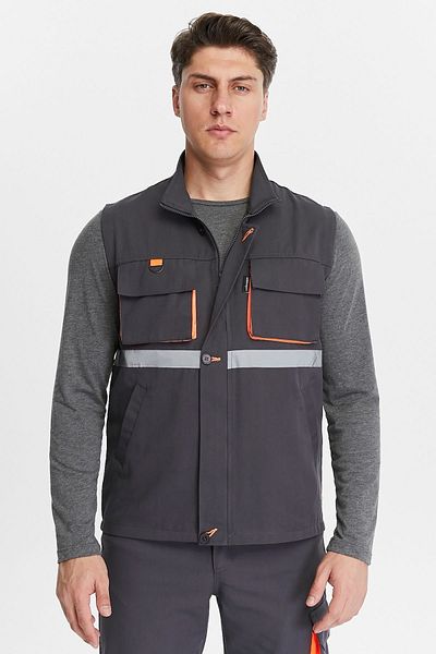 Uniprom Harman Fabric Classic Work Vest - Dark Gray Summer