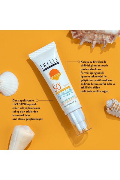 Thalia Sun Face Cream - Liposome Technology, 50spf, 50ml Daily Moisturizer