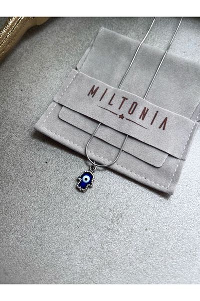 Miltonia Fatima's Hand Evil Eye Steel Necklace