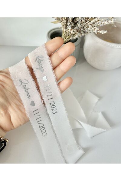 ALYANSHOME 2 Cm Isimli Tarihli Kumaş Yüzük Nişan Kurdelası