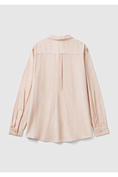 United Colors of Benetton Σετ γυναικείο πουκάμισο και φούστα σε σκόνη ροζ στρογγυλό κομμένο παχύρρευστο