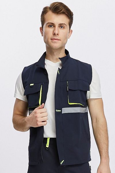 Uniprom Navy Blue Harman Fabric Work Vest - Classic Model Summer