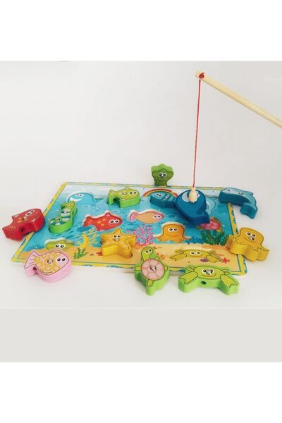 Fisher Kids X48-53 Balıkçı Orjina Bultaklı Ahşap Balık Tutma Oyunu Mıknatıslı...
