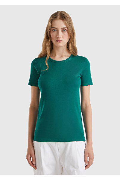 United Colors of Benetton Γυναικείο μπλουζάκι 100% βαμβακερό βασικό κοντομάνι...