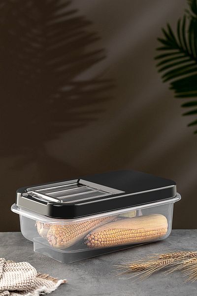 Meleni Home 5 Lt Detergent Storage Container with Sliding Lid - Labeled Tablet Detergent Storage Box Anthracite