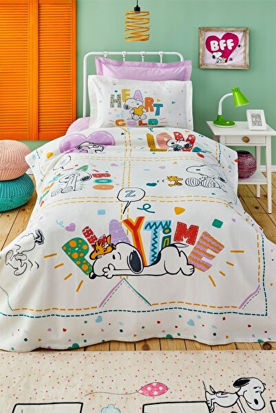 PEANUTS Peanuts By Karaca Home Playtime Tek Kişilik Pike Takımı