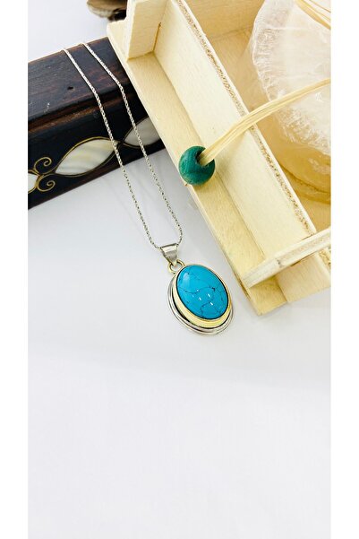 Midyat Artuklu Gümüşçülük Firuze Taşlı Gümüş  Kolye