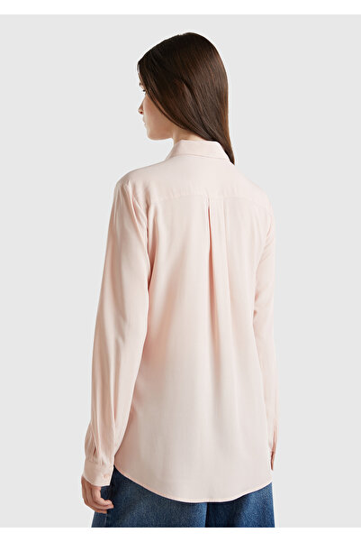 United Colors of Benetton Σετ γυναικείο πουκάμισο και φούστα σε σκόνη ροζ στρογγυλό κομμένο παχύρρευστο