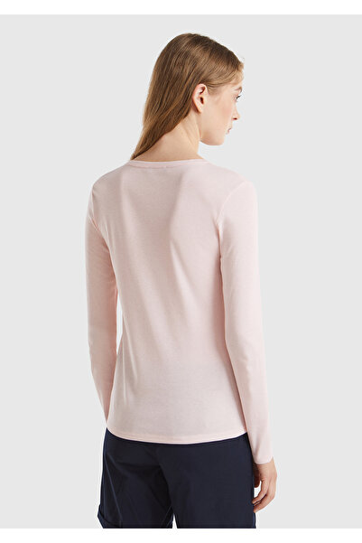United Colors of Benetton Γυναικείο T-Shirt Dusty Pink Crew Neck Benetton
