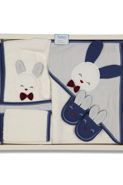 Gaye Bebe Rabbit 5 Piece Bathrobe Set Blue