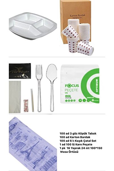 Yılmaz Ambalaj 3 Göz Kullan At Tek Kullanımlık Köpük Tabak karton bardak 6lı ...