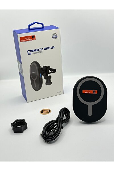 Ceptex Araç İçi 15w Şarjlı Telefon Tutucu Magsafe Telefonlara Uyumlu Araba Te...