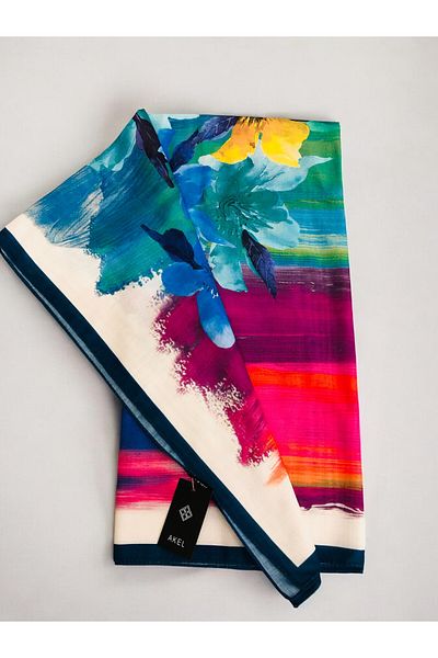 Akel 95x95 Ethnic Patterned Digital Soft Scarf