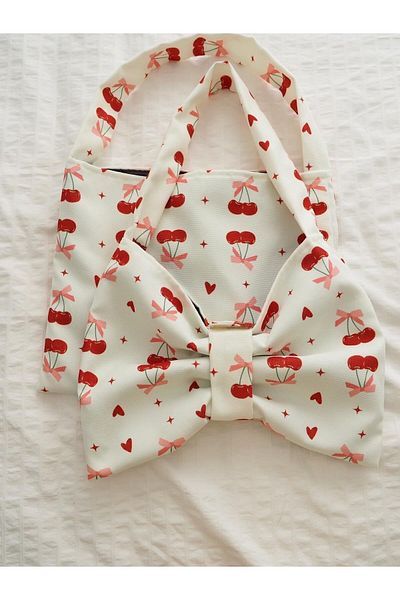 Planet Butik Aesthetic Cherry Bow Patterned Bag
