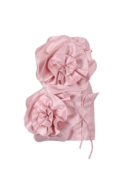 nish for you Three Dimensional Pink Flower Detailed Mini Dress