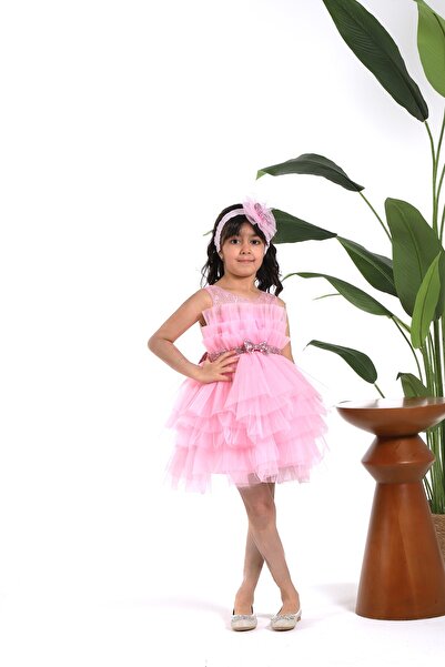 MİSS RAİN KAT KAT FIRFIRLI FİYONK DETAYLI TÜL KIZ ÇOCUK ABİYE ELBİSE