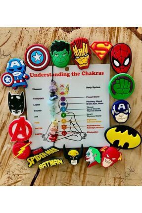 Crocs Jibbitz Terlik Susu Marvel ve Avengers 17 li Set ve Cakra Do al Ta Super Kahraman Bilekli i Fiyat Yorumlar Trendyol