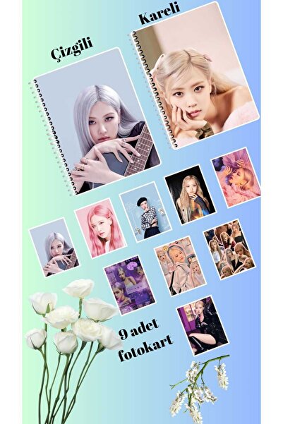 animeandyourworld rose blackpink  swift defter 2 adet  çizgili ve kareli + 9 ...