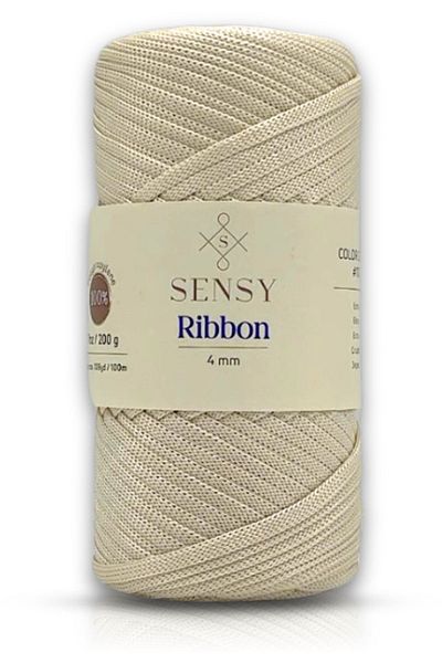SENSY Premium Polyester Ribbon - 200g Macrame Thread Ecru