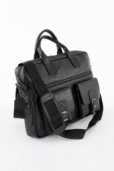 DERİNSS Derinss Dub3011 - Genuine Leather Black Laptop and Briefcase