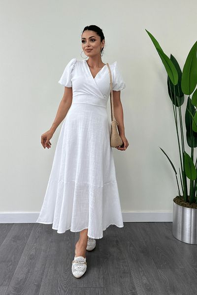 giyimmasalı Rochie midi din in ALBA - Decolteu dublu