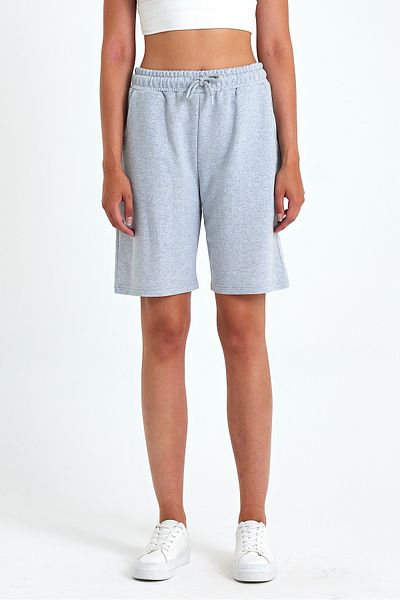 mmetalic Gray Soft Fabric - Comfortable Cut Women's Bermuda Shorts with Pockets