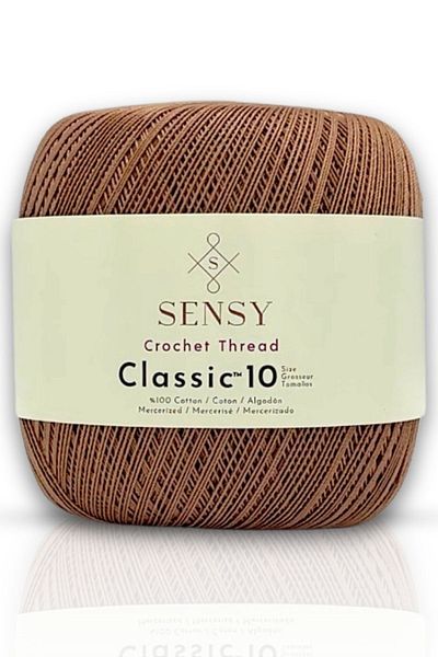 SENSY Classic 10 CrocheT Thread - 100% Mercerized CoTTon, Lace Thread, Giza Corn CoTTon, Mink