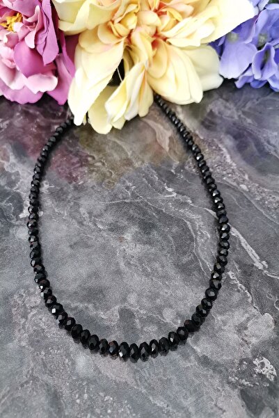badeaccessories قلادة كريستال سوداء