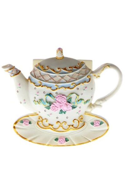 KANCAEV Home Teapot Napkin Holder Gold Striped Kitchen Equipment Utensil Product Polizeren 10x9cm Aesthetic 1 Piece