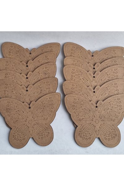 Ebrulisler 10 Butterfly Wooden Painting Picture Set, Report Card Gift, Summer School Activity Art Set